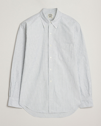 Kamakura Shirts Vintage Ivy Oxford Button Down Shirt Green Stripe – Grøn