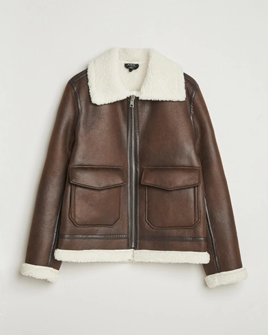 A.P.C. Tommy Aviator Jacket Brown – Brun