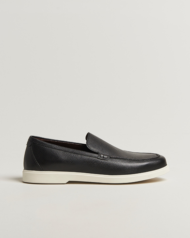 Loake 1880 Tuscany Grained Leather Loafers Black – Sort