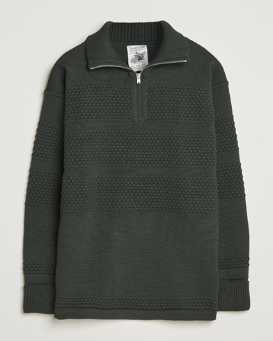 S.N.S. Herning Fisherman Wool Short Zip Dark Forest Green – Grøn