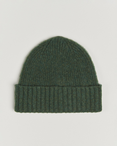 Robert Mackie Rona Ribbed Shaggy Lambswool Beanie Green – Grøn