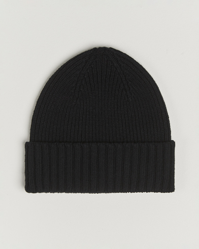 Robert Mackie Kingswell Ribbed Wool/Cashmere Beanie Black – Sort