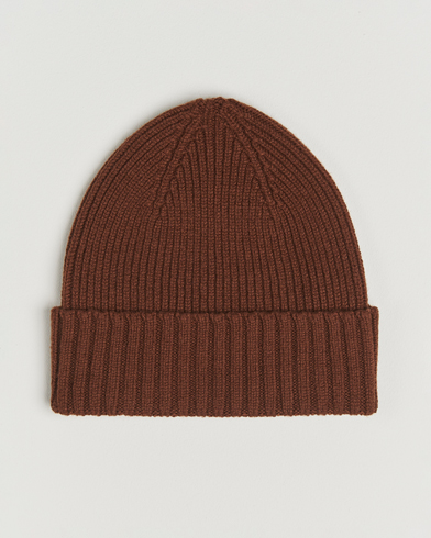 Robert Mackie Kingswell Ribbed Wool/Cashmere Beanie Brown – Brun