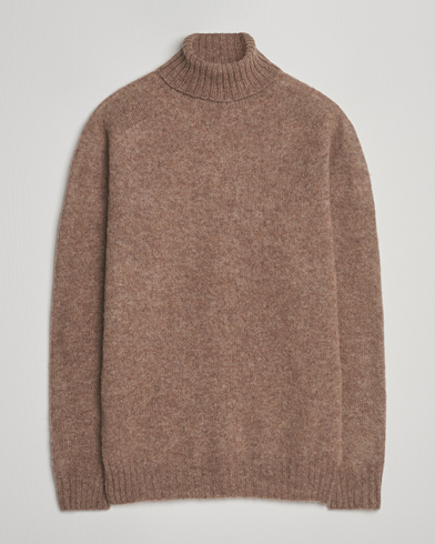 Harley Of Scotland Brushed Supersoft Lambswool Rollneck Tundra – Brun