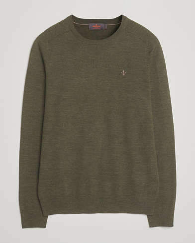 Morris Merino O-Neck Olive – Grøn