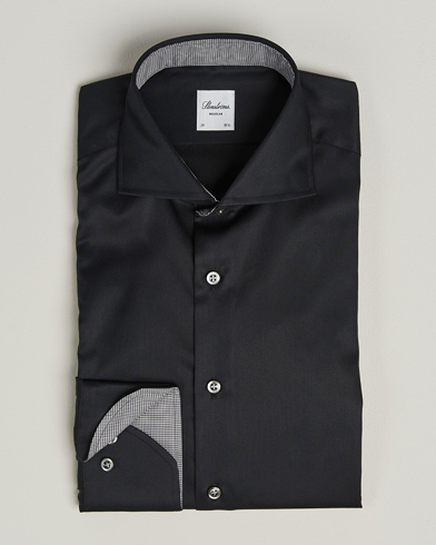 Stenströms Regular Fit Contrast Shirt Black – Sort