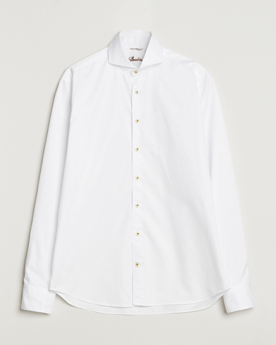 Stenströms Regular Fit Washed Cotton Plain Shirt White – Hvid
