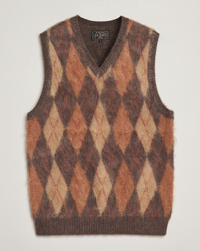 BEAMS PLUS Mohair Knit Vest Brown – Brun