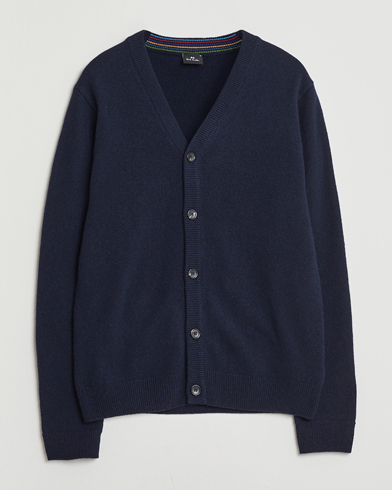 PS Paul Smith Merino Knitted Cardigan Blue – Blå
