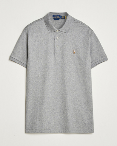 Polo Ralph Lauren Custom Slim Fit Cotton Polo Steel Heather – Grå