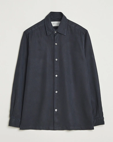 Herre | A Day's March | A Day's March Clean Cut Lyocell Shirt Navy