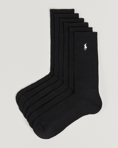 Polo Ralph Lauren 6-Pack Cotton Crew Socks Black – Sort