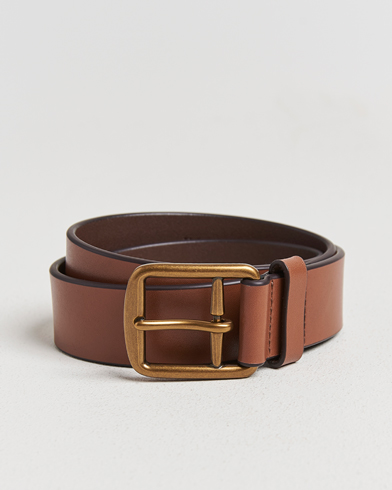 Polo Ralph Lauren Signature Pony Leather Belt Saddle – Brun