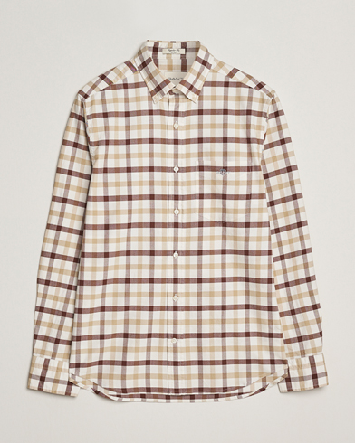 GANT Regular Fit Oxford Checked Shirt Mahogany Brown – Brun