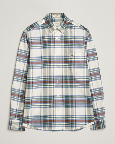 Gant Regular Fit Oxford Checked Shirt Woody Green – Flerfarvet