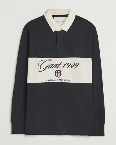 GANT Blocked Logo Heavy Rugger Black – Sort