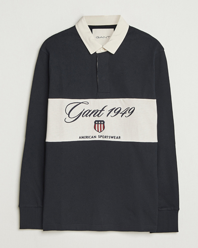 Gant Blocked Logo Heavy Rugger Black – Sort