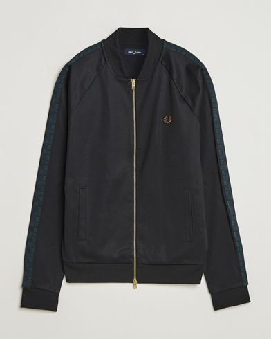Fred Perry Blackwatch Tartan Taped Track Jacket Black – Sort