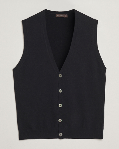 Oscar Jacobson Guiseppe Buttoned Vest Black – Sort