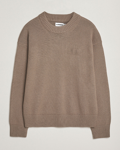 J.Lindeberg Eddy Wool/Cotton Knitted Sweater Brindle – Brun