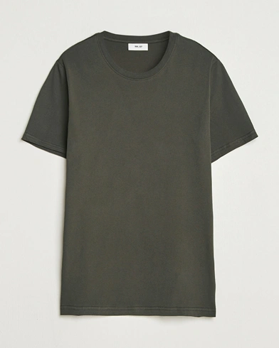 NN07 Percy Crew Neck T-Shirt Dark Army – Grøn