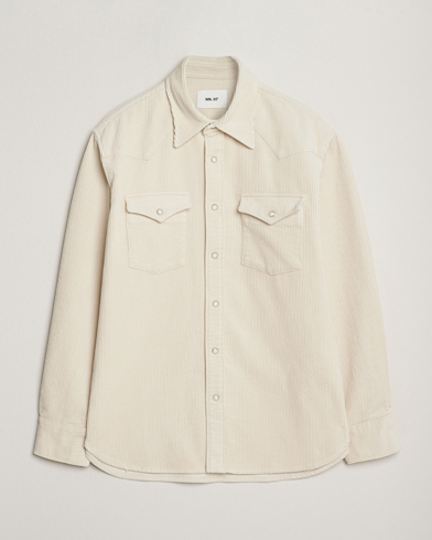NN07 Ricky Corduroy Overshirt Ivory – Hvid