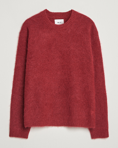 NN07 Russell Alpaca Knitted Crew Neck Cranberry – Rød
