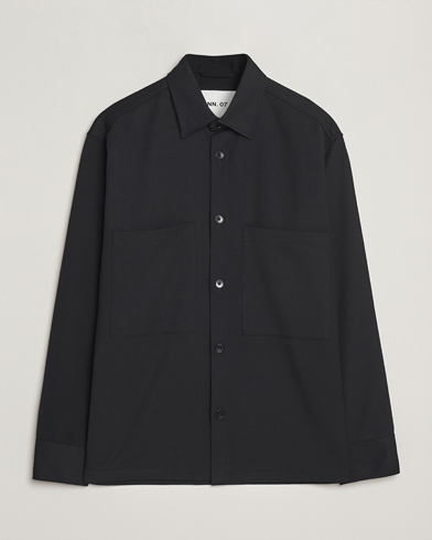 NN07 Freddy Wool/Tencel Overshirt Black – Sort