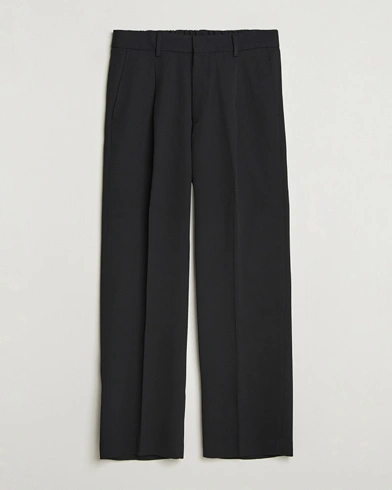 NN07 Kay Relaxed Fit Wool/Tencel Trousers Black – Sort