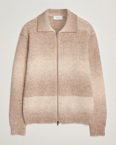LES DEUX Gannon Gradient Zipper Cardigan Prairie Sand – Beige