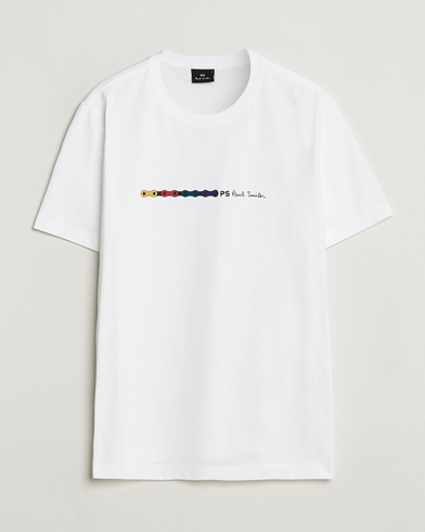 PS Paul Smith Chain Printed T-Shirt White – Hvid