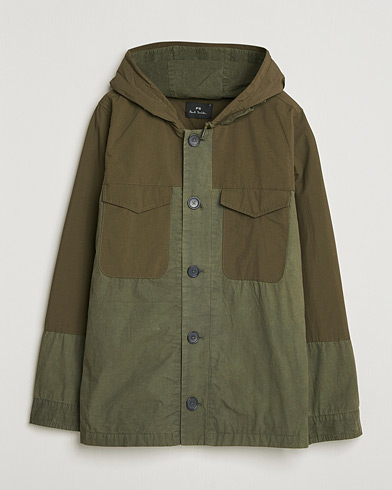 PS Paul Smith Cotton Ripstop Hooded Jacket Dark Green – Grøn