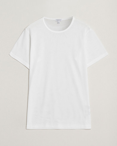 Sunspel Cellular Underwear T-Shirt White – Hvid