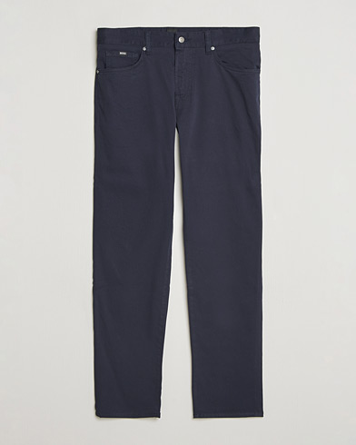 BOSS BLACK Re.Maine Cotton 5-Pocket Pants Dark Blue – Blå