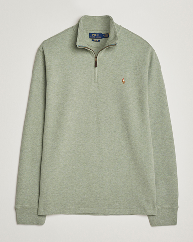 Polo Ralph Lauren Double Knitted Half Zip Greenery Heather – Grøn