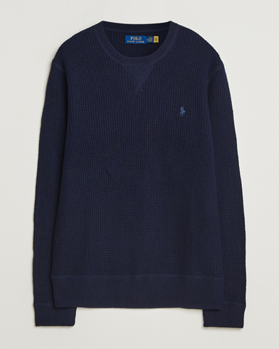 Polo Ralph Lauren Cotton/Wool Pullover Hunter Navy – Blå