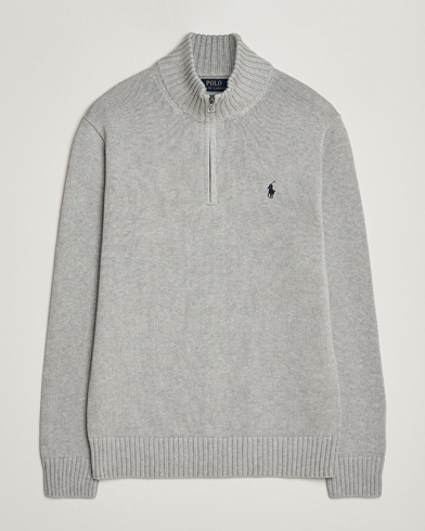 Polo Ralph Lauren Cotton Pullover Half Zip Andover Heather – Grå