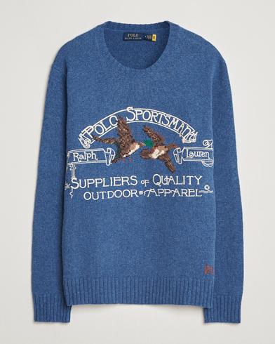 Polo Ralph Lauren Cotton/Wool Printed Sweater Blue Multi – Blå