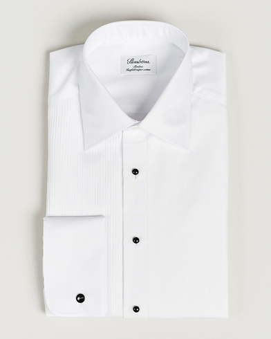 Stenströms Slimline Open Smoking Shirt White – Hvid