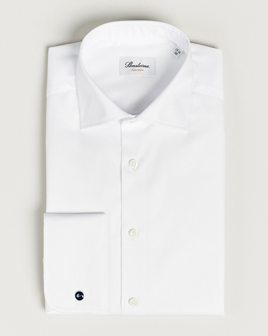 Stenströms Superslim Double Cuff Cotton Shirt White – Hvid