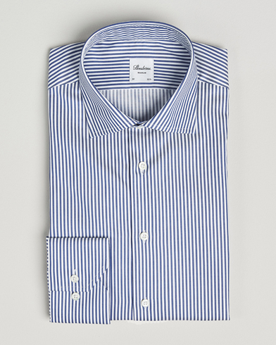 Stenströms Regular Fit Striped Cut Away Shirt White/Blue – Blå