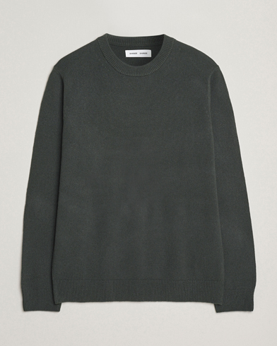 Samsøe Samsøe Isak Knitted Crew Neck Dark Evergreen – Grøn
