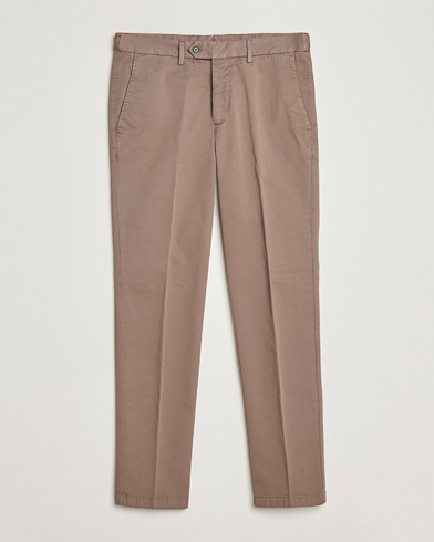 Oscar Jacobson Danwick Cotton Trousers Light Brown – Brun