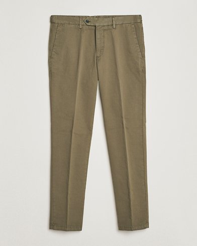 Oscar Jacobson Danwick Cotton Trousers Olive – Grøn