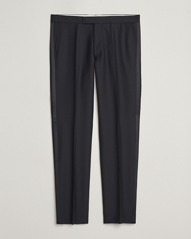 Oscar Jacobson Denz Wool Tuxedo Trousers Black – Sort