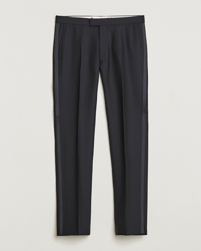 Oscar Jacobson Denz Straight Wool Tuxedo Trousers Black – Sort