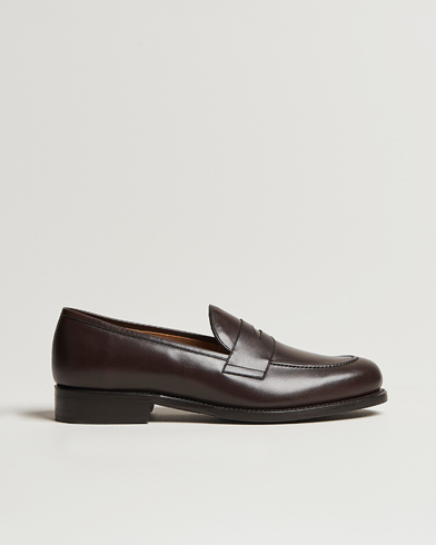 Oscar Jacobson Penny Loafers Dark Mud Brown – Brun