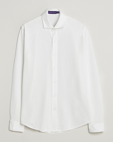 Ralph Lauren Purple Label Washed Cotton Pique Shirt White – Hvid