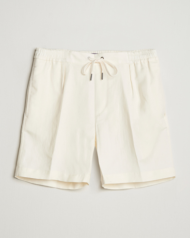 Ralph Lauren Purple Label Silk/Linen Drawstring Shorts Cream – Hvid