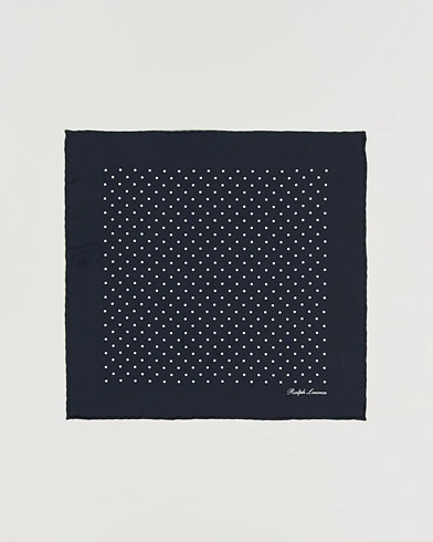 Ralph Lauren Purple Label Silk Dotted Pocket Square Navy – Blå